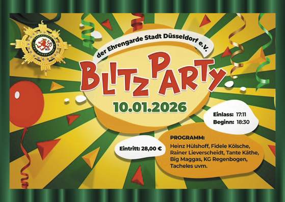 Blitzparty der Ehrengarde Düsseldorf 2026 Poster